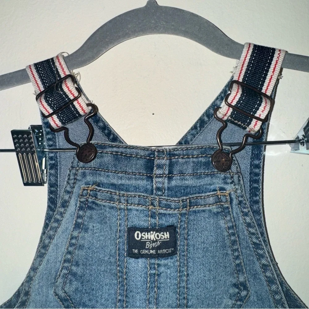Oshkosh Bgosh Babies 24M Denim Snap Down Bottoms Overalls
